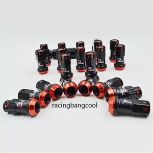 20pcs/set R40 Style Red Racing Composite 44mm M12x1.5 Car Wheel Rims Lug Nuts - Picture 1 of 10