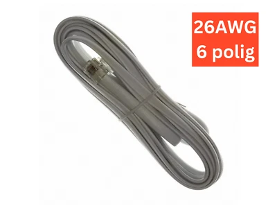ASSMANN Neu - RJ12, 6p6c, AWG26, L. Net/X-Bus/R-Bus, 6 poliges Kabel, flach, grau, 4,27m