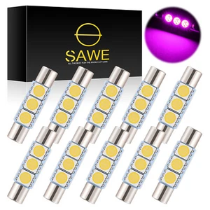 10 x SAWE Rosa LED Parasol Tocador Espejo Luces Bombillas T6 6612F 6614F 6641 28mm - Imagen 1 de 5