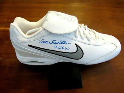 STEVE CARLTON 4136 K'S PHILLIES CARDINALS HOF SIGNED AUTO NIKE CLEAT JSA BEAUTY - Image 1 of 4