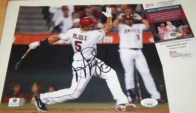 ALBERT PUJOLS MLB LA Angels Signed Autographed 8 x 10 Color Photo JSA Card COA - Image 1 of 4