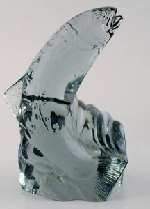 Kosta Boda Schweden Glas Kunst Figur von Paul Hoff für WWF Fisch. Signiert - Bild 1 von 4