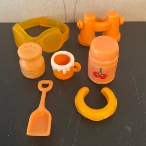 Authentic Littlest Pet Shop Accessories Orange glasses mug jar binoculars spade - Picture 1 of 5