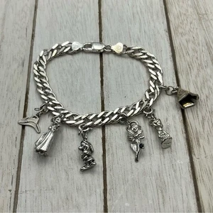 Vintage Walt Disney Sterlingsilber Figur Bettelarmband - Bild 1 von 9