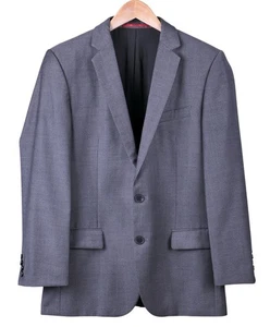 Hugo Boss Gray Woven Wool 2pc Suit Jacket Pants 38 R - Picture 1 of 11