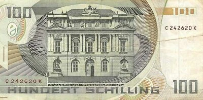 Billete circulado Austria 100/- 2.1.1984 serie C - K JK Foto 1 de 2