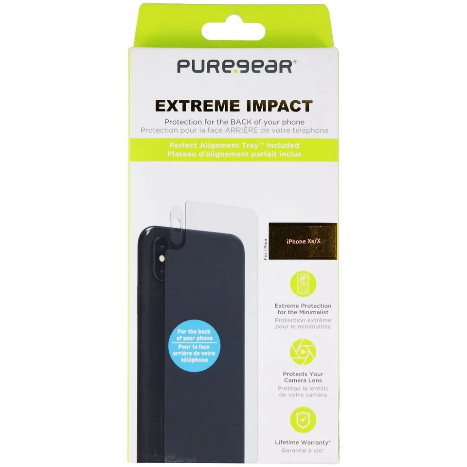PureGear Extreme Impact Back Screen for iPhone Xs/X - Clear / Back Side Only - Image 1 of 2