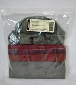 NOS LONGABERGER Toboso Plaid/Salbei Flaschentasche Getränketräger #23134268  - Bild 1 von 3