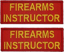 FIREARMS INSTRUCTOR EMBROIDERED TACTICAL PATCH  | 2PC HOOK BACKING 4"x 1.5" P546
