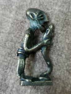 Vintage Bronze Snake Charmer Miniature Artisan 2" - Picture 1 of 8