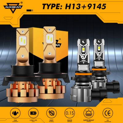 AUXBEAM LED Headlight Hi-Lo Beam+Fog Bulb for Ford F150 F250 F350 Dodge Ram 1500 - Image 1 of 4