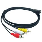 5X(1.5M Usb A Female To 3 Rca Phono Av Cable Lead Pc  Aux Audio Video5110