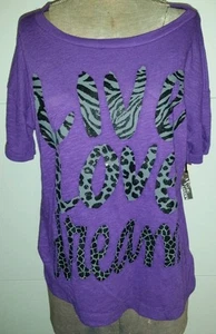 CAMICIA SLEEP AEROPOSTALE VIOLA LIVE LOVE DREAM NUOVA CON ETICHETTE TAGLIA S/P - Foto 1 di 4