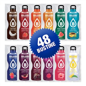 48 BOLERO Drink 9g MIX Bustine Miste Assortite Preparato Istantaneo per Bevande - Foto 1 di 6
