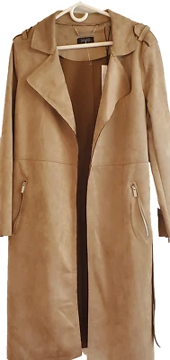 Abrigo Tahari Imitación Gamuza Topper Largo Plumero Talla XL Café Mocha Nuevo con Etiquetas Foto 1 de 4