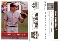 Brok Butcher 2006 Perfect Game Cedar Rapids Kernels #3 Card *AutographDen*