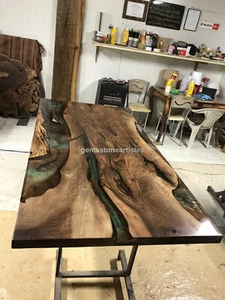 Epoxy Dining Table For Home & Living Decor Natural Wooden Resin River Tops - Picture 1 of 8