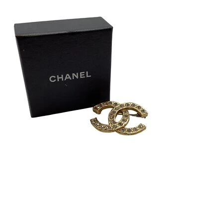 Auténtico broche Chanel marca CC latón dorado #36631843 Foto 1 de 4