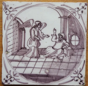 Bibelfliese Fliese Kachel antik alt antique dutch tile tuile Delft Art tegel - Bild 1 von 1