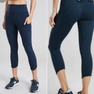 Athleta Damen High Rise All in Up For Anything Crop Leggings Constellation Blau - Bild 1 von 10