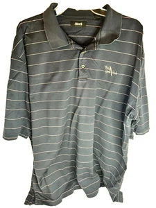 Ashworth 100% Egyptian Cotton Polo Shirt Size XL Navy with pink stripe embroider - Picture 1 of 8