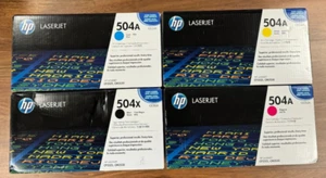 New complete Set (4) - HP 504A 504x Toner Toners CE250X CE251A CE252A CE253A - Picture 1 of 2