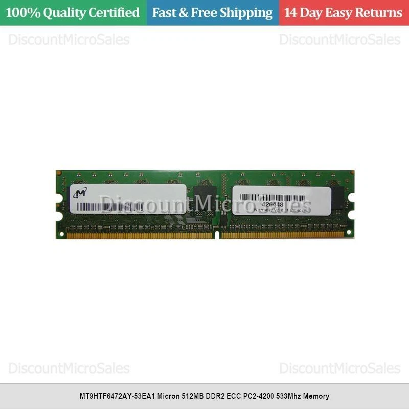 MT9HTF6472AY-53EA1 Micron 512MB DDR2 ECC PC2-4200 533Mhz Memory - Image 1 of 1