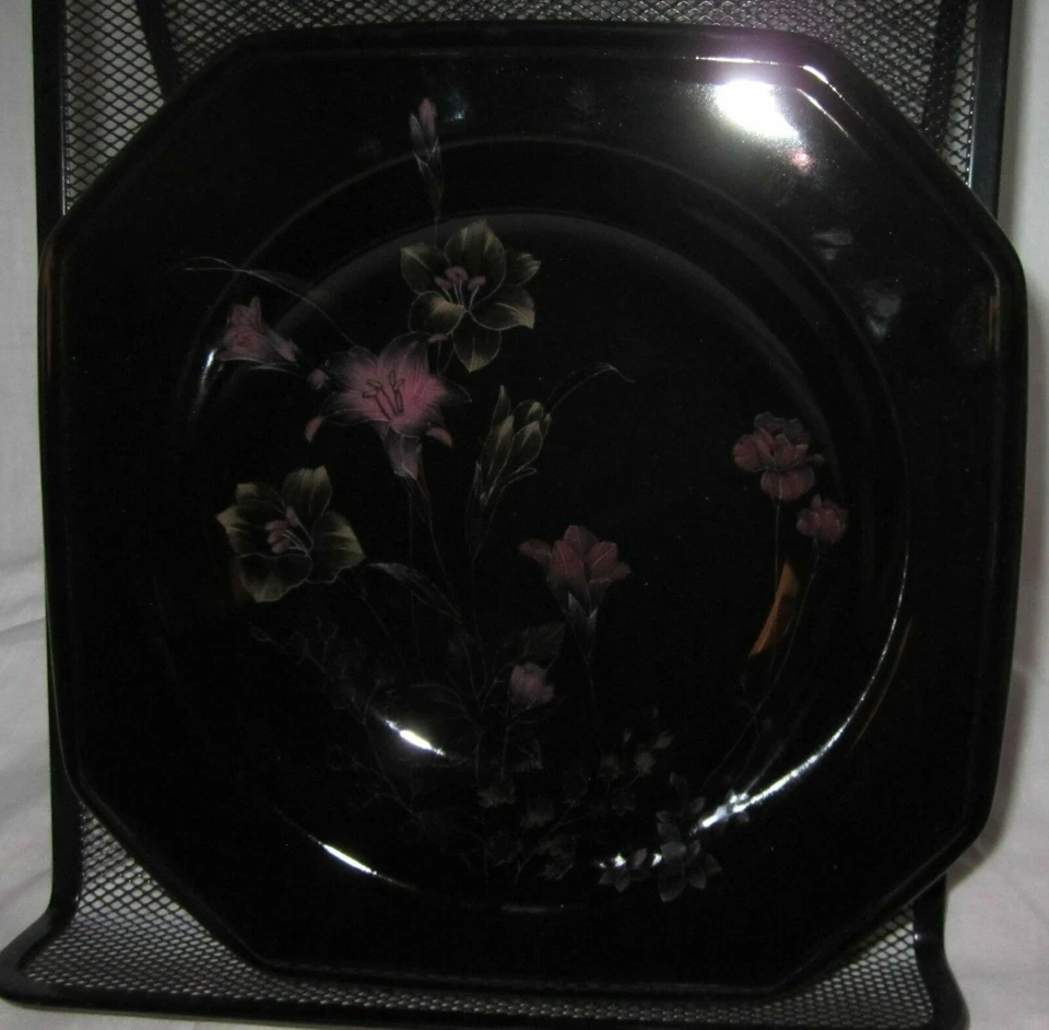 Platos florales Mikasa EBONY MEADOW negro rosa amarillo tú eliges lo que necesites Foto 1 de 1