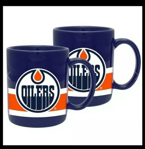 Edmonton oilers blue 11oz Ceramic Mug NHL official 2 pack clearance price$$ Cover