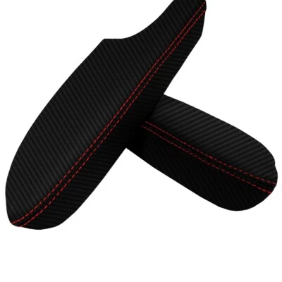 Cubierta reposabrazos panel puerta PVC carbono para Acura TSX 2009-2014 puntada roja Foto 1 de 4