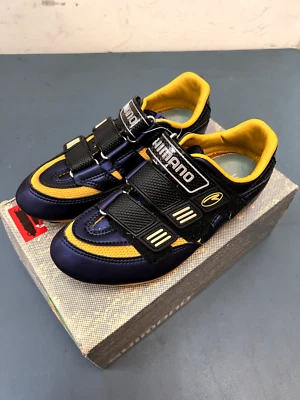 Zapatillas de ciclismo Shimano SH-R121 azul/amarillo talla 37 - Eroica - NUEVO STOCK ANTIGUO Foto 1 de 4