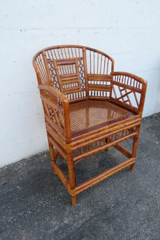 Hollywood Regency Faux Bamboo Side Accent Chair 4004 Cover