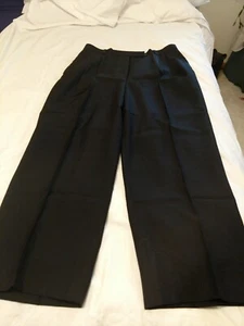 New BERNARD ZINS PARIS Pants  Womens size  14 100% Silk Wool  Black Pants - Picture 1 of 4