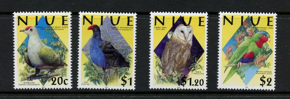 M751 Niue 2000 pájaros búhos loros 4v.   MNH Foto 1 de 1