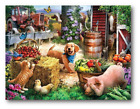 5D Diamond Painting Kit Cross Stitch Cat Dog Pigs Playing Hide And Seek Picture