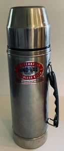 Vintage UNO-VAC Thermos Acciaio Inox Infrangibile Caldo Freddo 13" Prop Alto - Foto 1 di 9