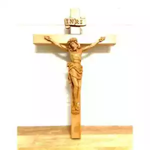Hand-carved Crucified Jesus Christmas Gift, Decorative Crucifix Religious Statue - Picture 1 of 5