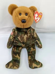 Ty Beanie Hero Patriotic Camo Teddy Bear Plush 8 Inch Stuffed Animal Toy - Picture 1 of 5