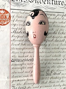 Vintage Lady’s Head Face Painted Wooden Sock Darner - Bild 1 von 11