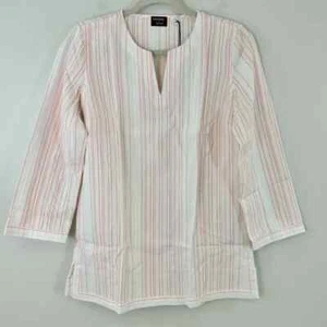 Untuckit Durfort Shirt Womens 16 Striped Cotton Long Sleeve Pullover Tunic Beach - Picture 1 of 5