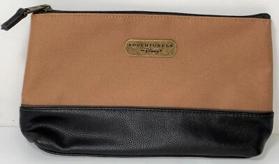 Adventures By Disney Collection Canvas Brown Travel Zip Pouch Makeup Storage Bag - Image 1 of 4