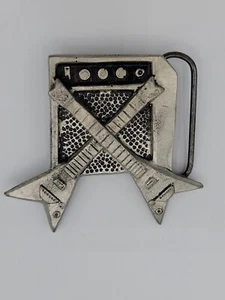 ELECTRIC GUITARS WITH AMP and Dice Lucky 7 BELT BUCKLE 2002 - Picture 1 of 10