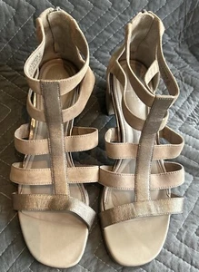 Rockport Women's Size 10 M Beige Suede Comfort Totalmotion Luxe Sandals - Picture 1 of 23
