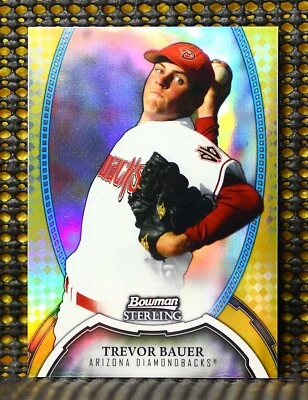 TREVOR BAUER  -  2011 BOWMAN STERLING PROSPECTS GOLD REFRACTOR    #ED/50 - Image 1 of 2