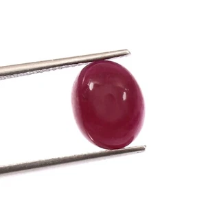 5.80CT 5.5mm Natural Oval Red Ruby Cabochon Loose Gemstone Unheated Untreated - Picture 1 of 5