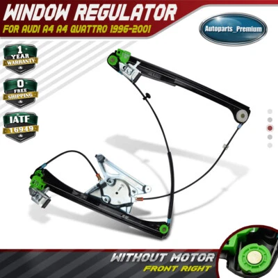 1x Regulador de ventana eléctrica sin motor para Audi A4 A4 Quattro 96-02 S4 delantero derecho Foto 1 de 4