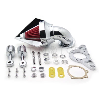 Filtro filtro de aire cromado para Harley Softail Fat Boy Dyna Street Bob Wide Glide Foto 1 de 4
