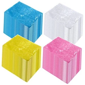 100 Packs Disposable Rain Ponchos Adults Emergency Waterproof Rain Coat with - Picture 1 of 7