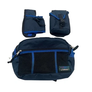 L.L. BEAN 3 Piece Travel/ Hiking Waist Fanny Pack Black - Picture 1 of 7