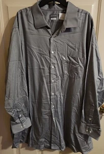 NWT BIG & TALL 4XL Van Heusen Long-Sleeve Stretch Button Down Shirt 20, 35/36 - Picture 1 of 7